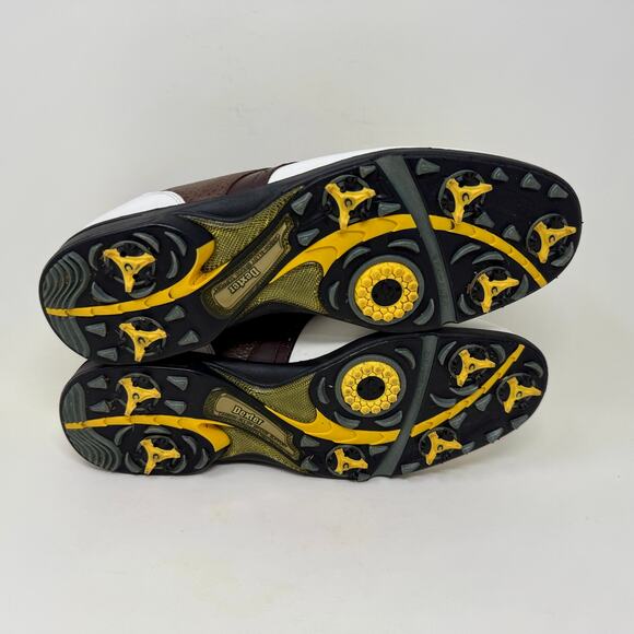 Dexter Leather Pivot Pro Golf Shoes Mens 9 1/2 Oxford Saddle Brown White K.5.4 - Picture 11 of 15